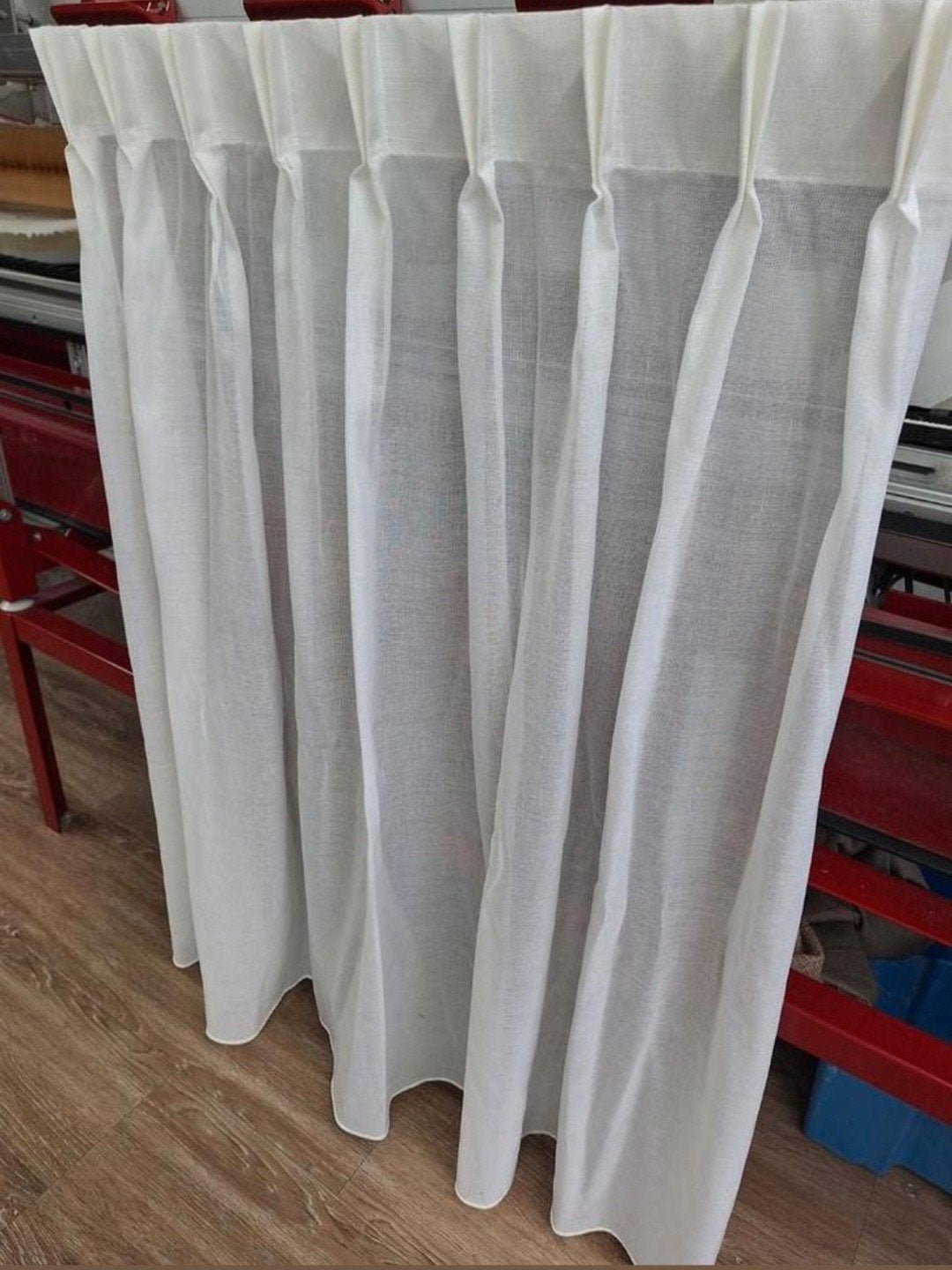 Witte vitrage met vlinderplooi, 105x68cm, Ophalen of Verzenden