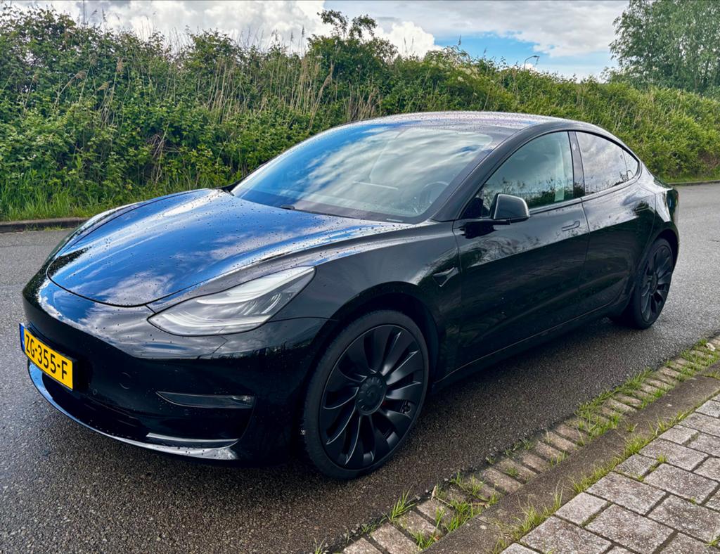 Tesla Model 3 2019 Zwart dual motor long range, Auto's, Automaat, 1831 kg, Zwart, Elektrisch