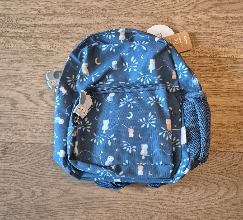 Rugzak Peuter 1-4 jaar Blauw Uil H28xB25xD9 cm Waterdicht, Overige merken, Minder dan 30 cm, 25 tot 40 cm, Nieuw