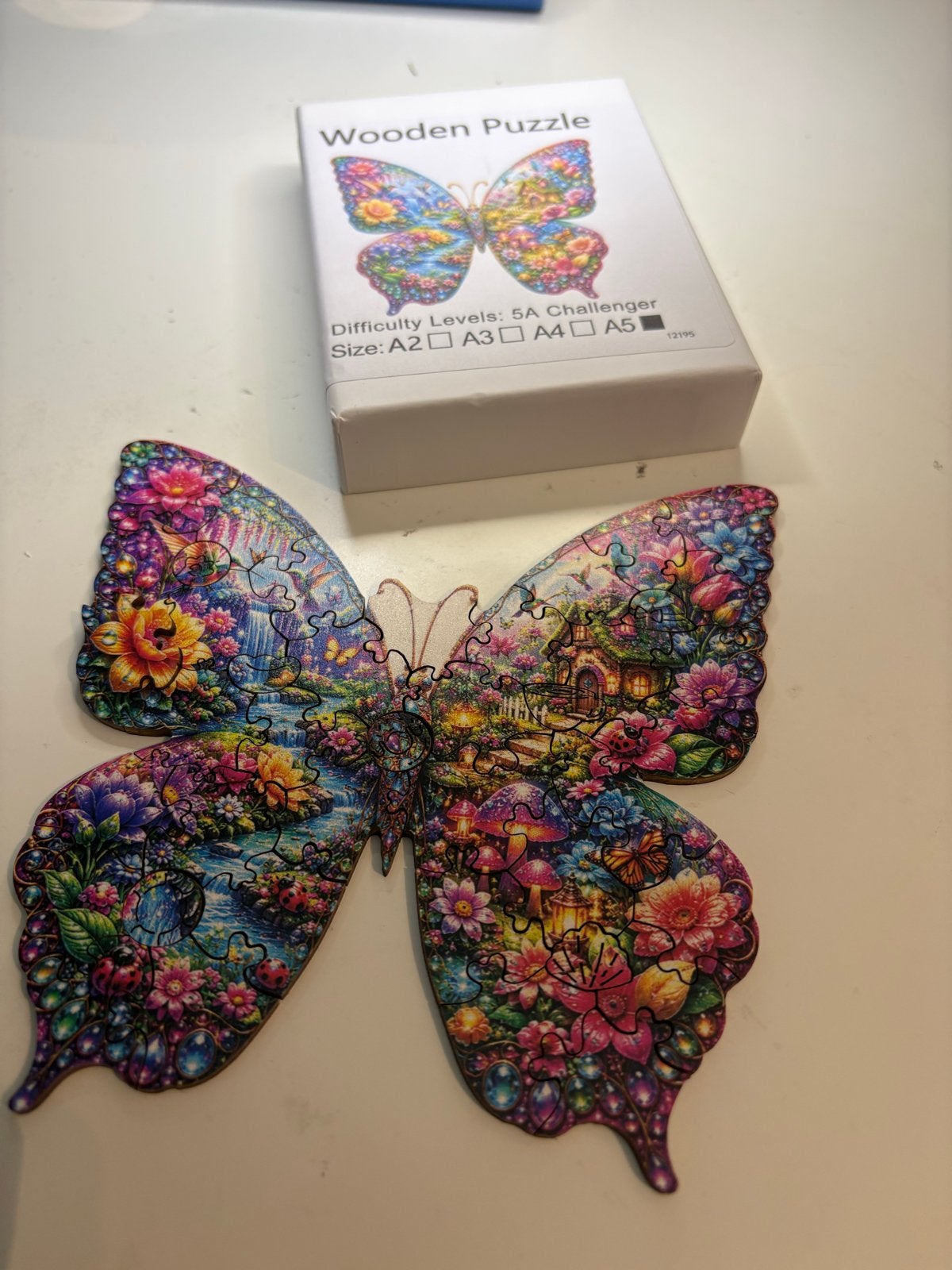 Houten Vlinder Puzzel - Kleurrijk en Uitdagend, Hobby en Vrije tijd, Denksport en Puzzels, Ophalen of Verzenden, Minder dan 500 stukjes