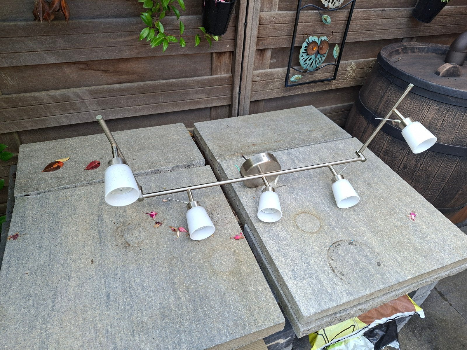 IKEA TIDIG T1107 Plafondlamp met 5 spots, Gebruikt, Overige fittingen, IKEA, Zilver