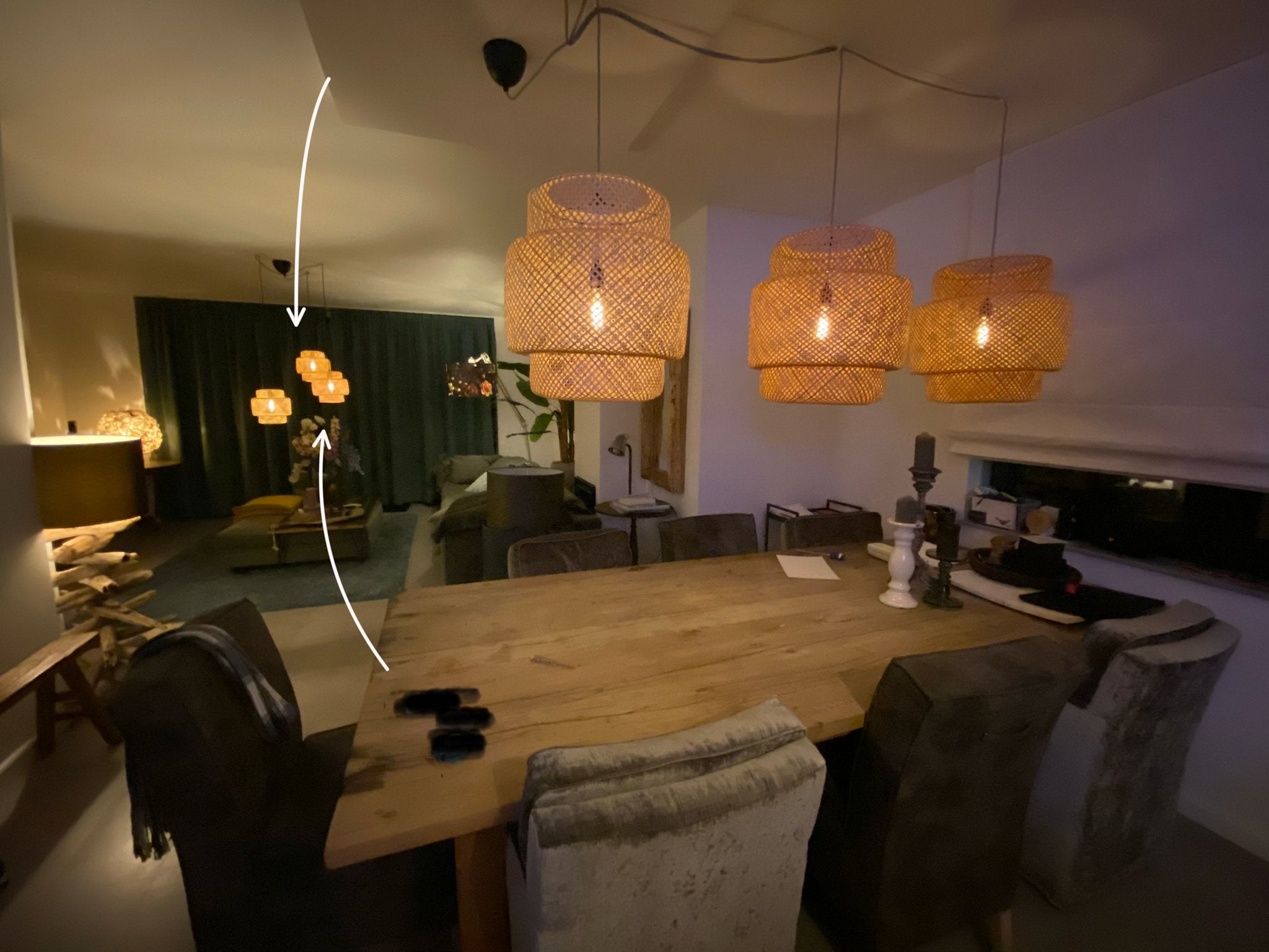 ➡️IKEA SINNERLIG 3 grote BAMBOE lampen (50 cm)⬅️