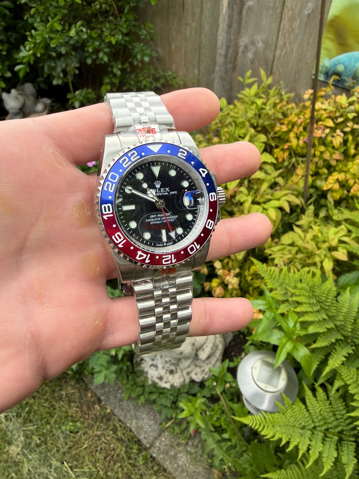 Nieuw- GMT Horloge Bruce & Pepsi -, Zwart, Ophalen of Verzenden, Zo goed als nieuw, Waterdicht