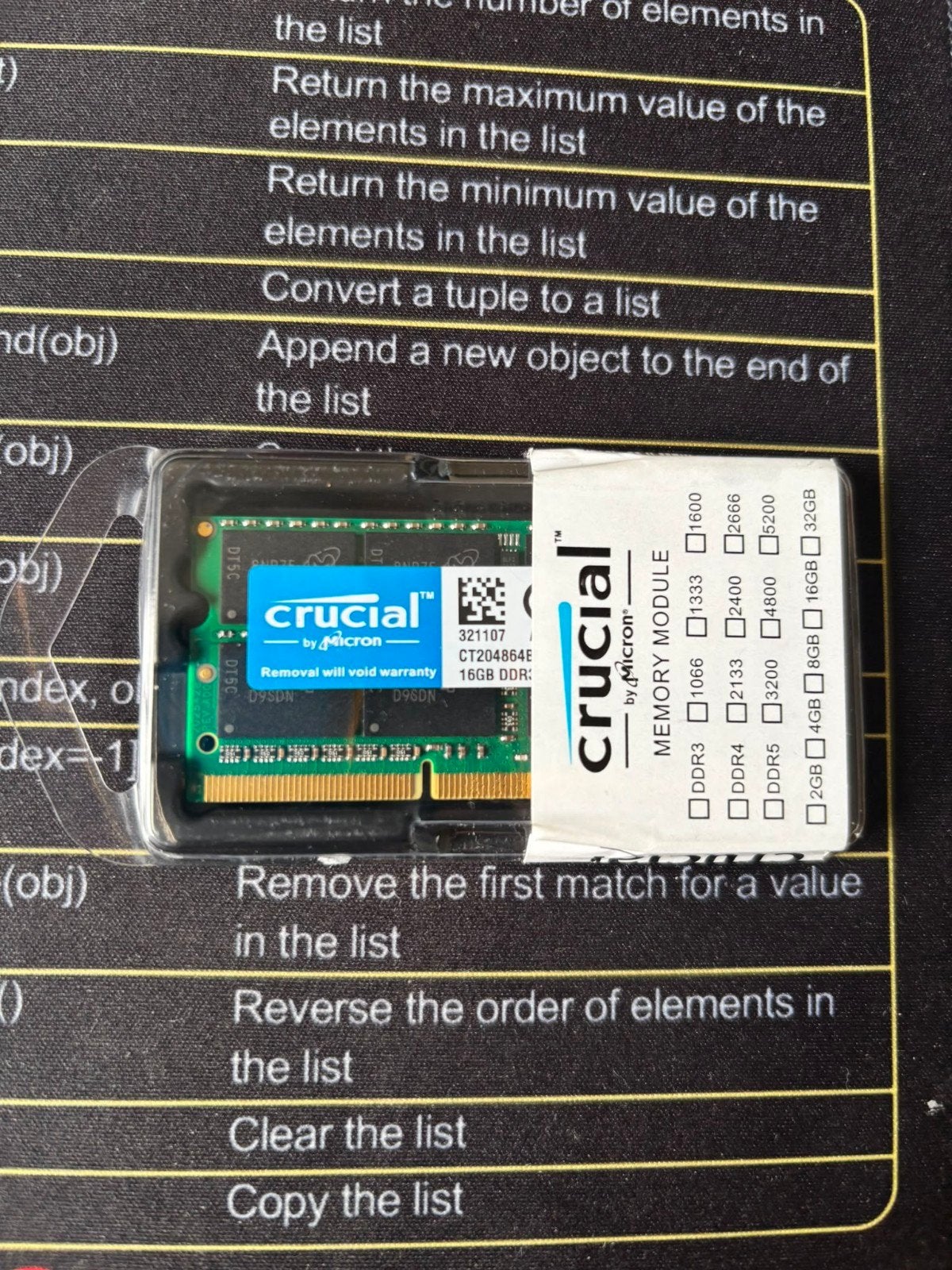 Crucial 16GB DDR3L SODIMM, Computers en Software, RAM geheugen, Ophalen of Verzenden, DDR3, Laptop, 16 GB