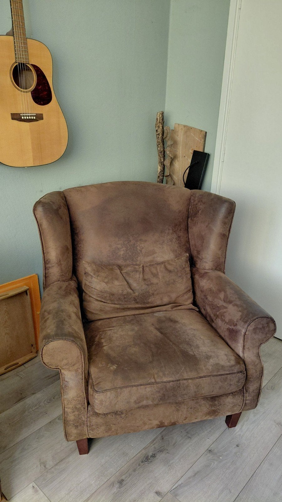 Comfortabele fauteuil - bruin, Ophalen, Gebruikt, 75 tot 100 cm, 75 tot 100 cm