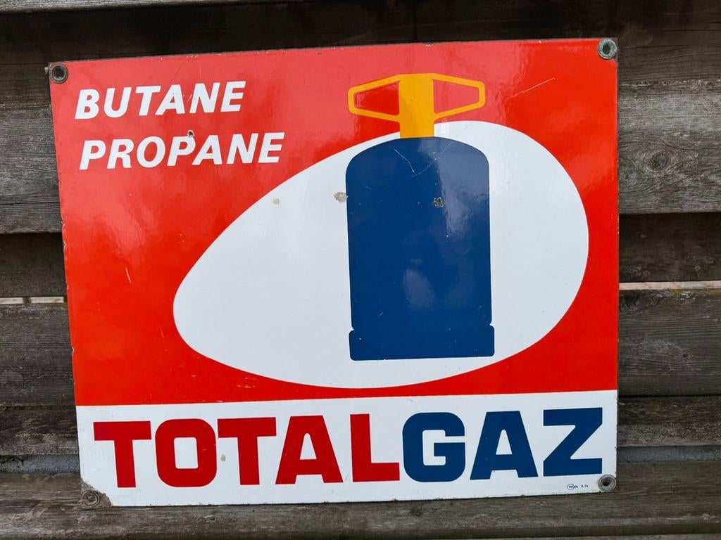 Total emaillebord, Verzamelen, Merken en Reclamevoorwerpen, Ophalen of Verzenden, Gebruikt, Reclamebord
