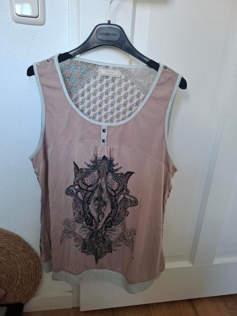 Mouwloze top met print van Cream maat XL, Overige kleuren, Verzenden, Maat 42/44 (L), Cream