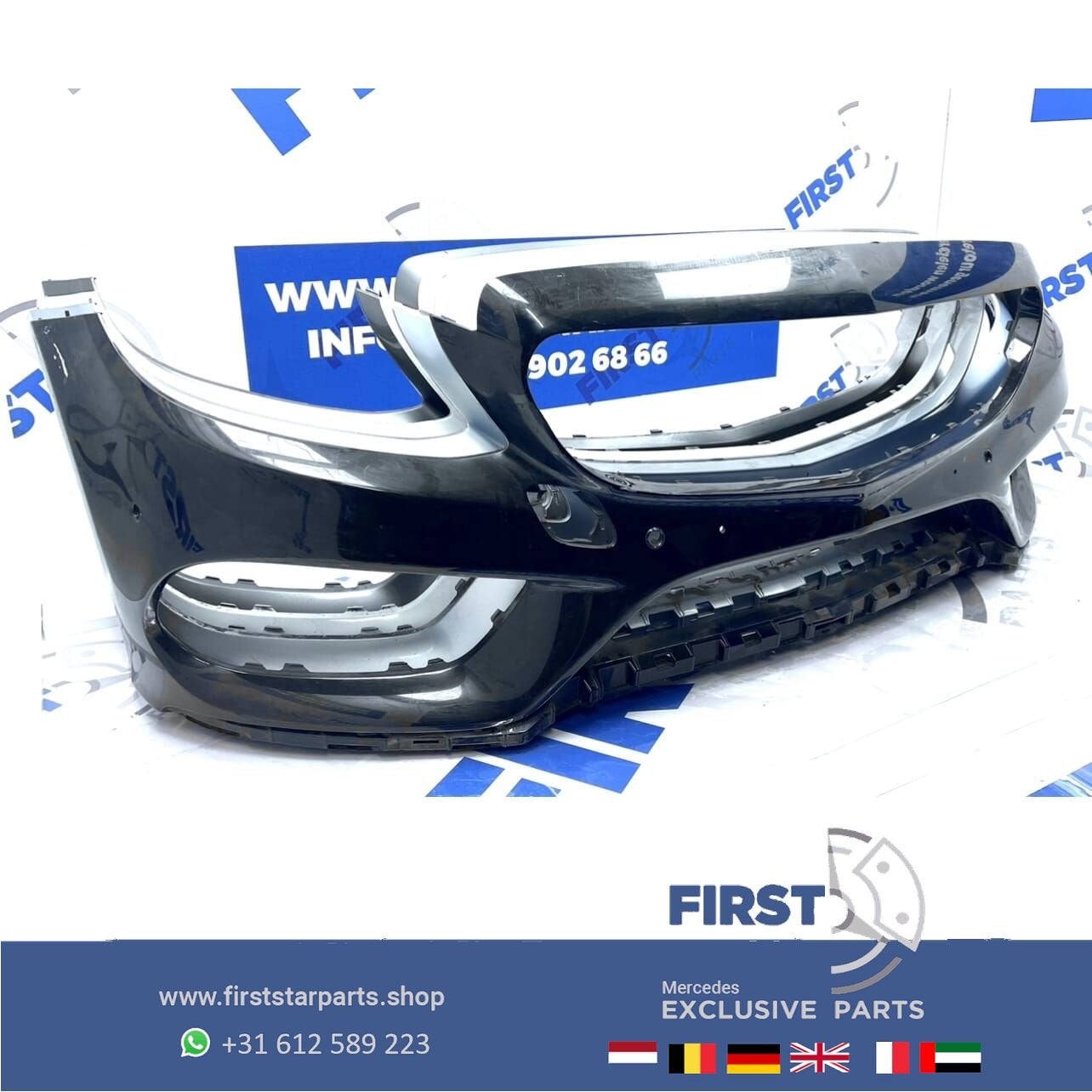 W205 C205 AMG BUMPER C KLASSE VOORBUMPER 2014-2017 A20588509, Gebruikt, -, Voor, Ophalen of Verzenden