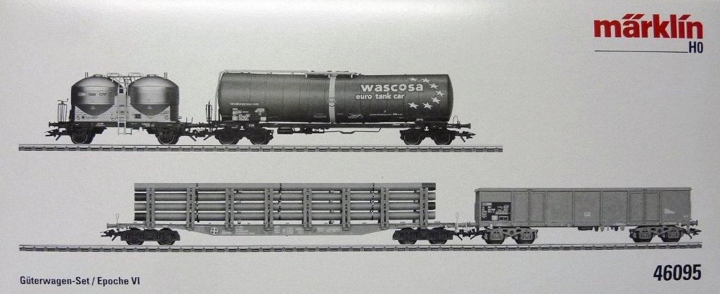 Märklin 46095 Set (4) Goederenwagens SBB, Wisselstroom, Treinset, Nieuw, Ophalen of Verzenden
