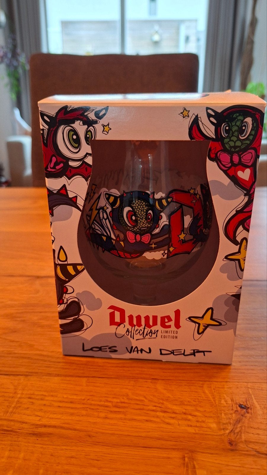 Duvel bierglas Loes van Delft - Special Edition - Nieuw, Ophalen of Verzenden, Nieuw, Glas of Glazen