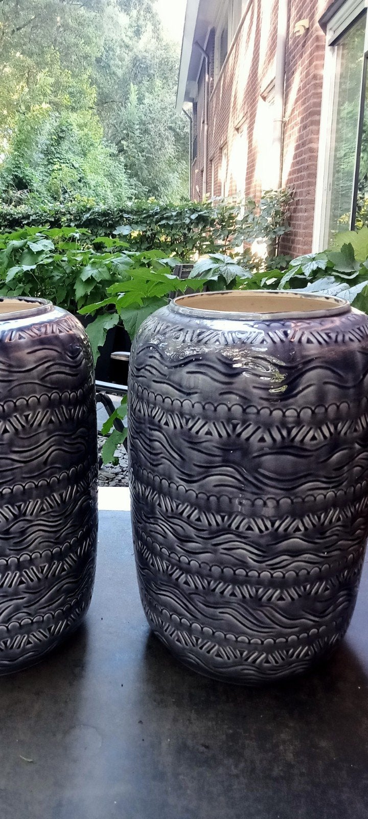 Grote vazen/potten., Verzenden, Rond, Binnen, Minder dan 25 cm