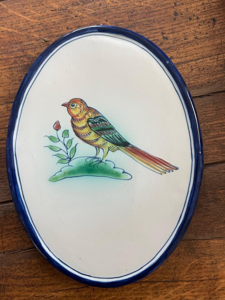 Vintage Harlingen Holland OVME Wandbordje met Vogel, Ophalen of Verzenden