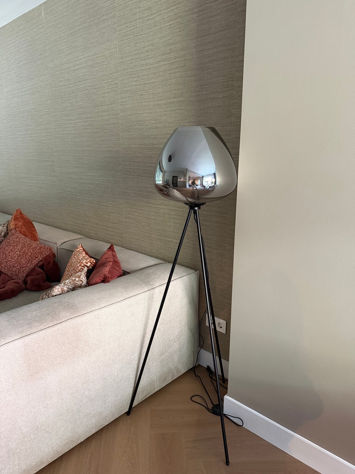 Light & Living vloerlamp Mayson - grijs - Ø42cm, Ophalen, Gebruikt, Glas, 150 tot 200 cm