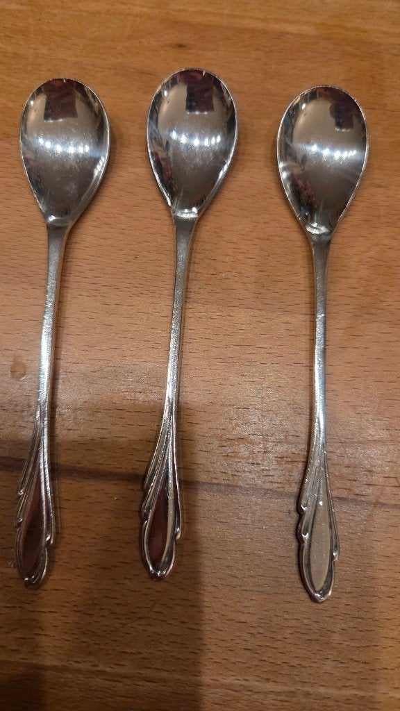Set van 3 zilverkleurige lepeltjes, Antiek en Kunst, Ophalen of Verzenden