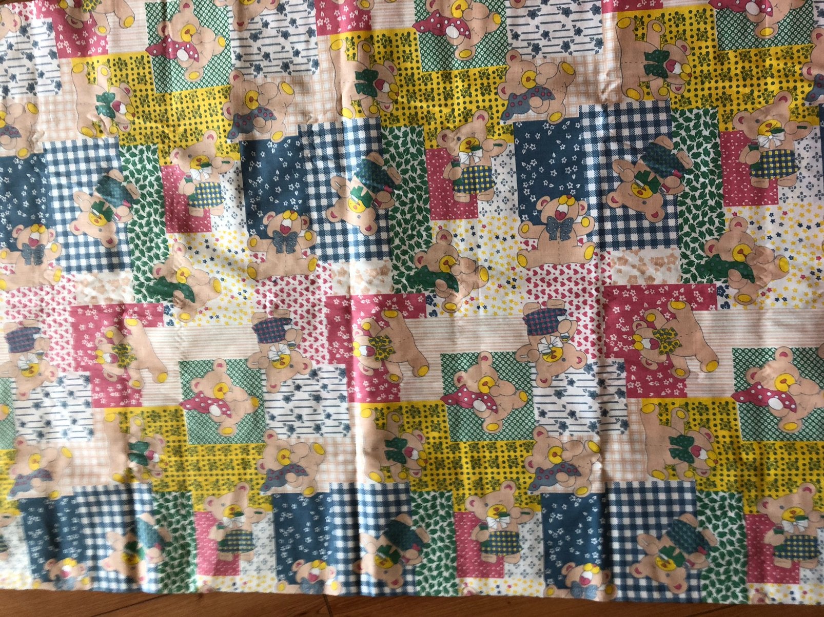 Stevige katoenen stof met teddybeer print - 3m x 1.4m, Overige kleuren, 120 cm of meer, Ophalen of Verzenden, Katoen