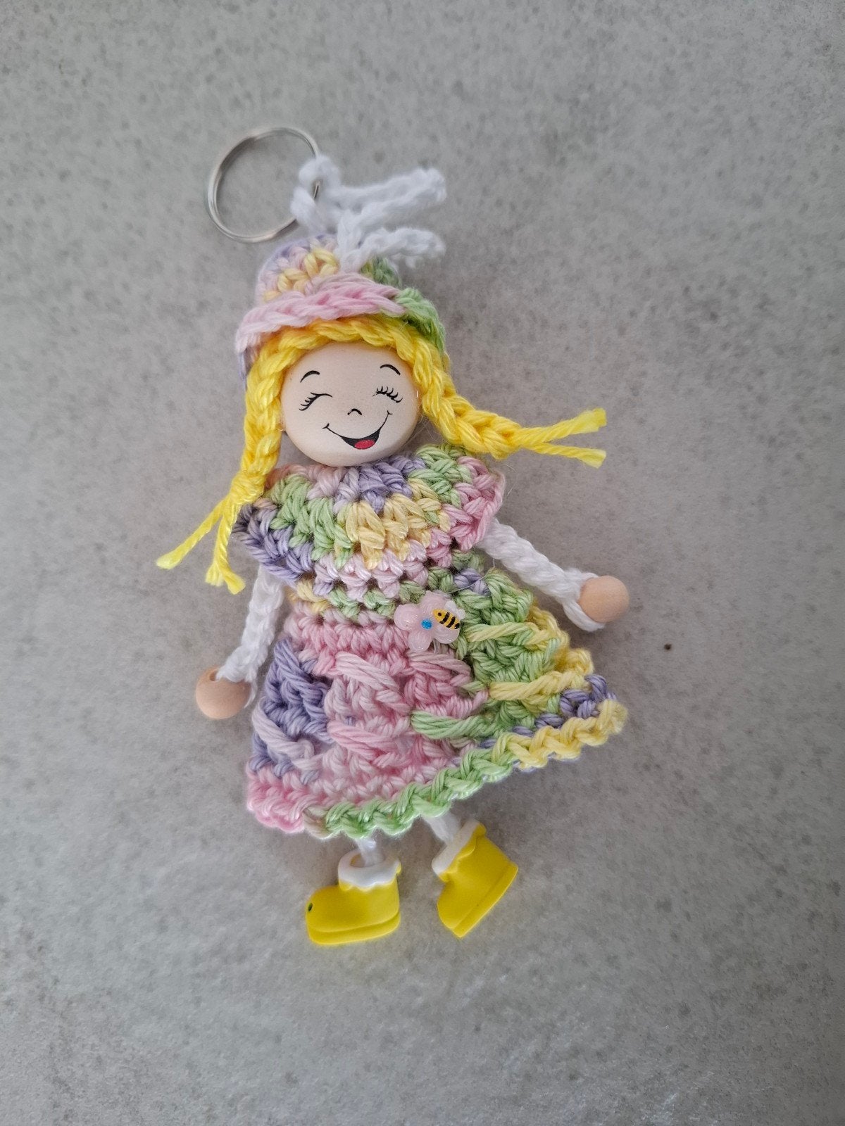 Handgemaakt Gelukspoppetje Sleutelhanger, Ophalen of Verzenden, Nieuw, Knuffel of Figuurtje