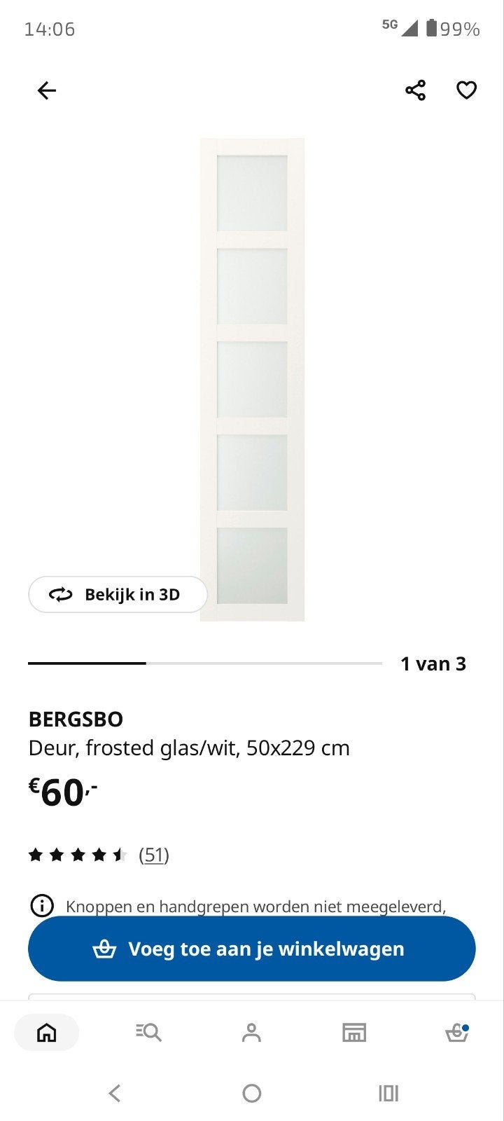 2 IKEA Pax deuren met matglas, gratis op te halen, Doe-het-zelf en Verbouw, Deuren en Horren, Gebruikt, Minder dan 80 cm, 215 cm of meer