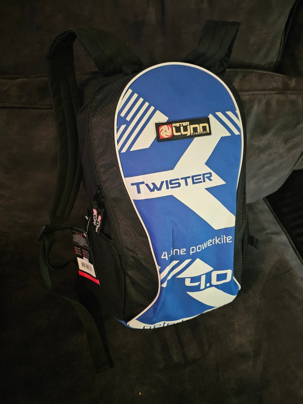 Peter Lynn Twister 4.0 4-line powerkite in rugzak, Ophalen, Geen board, Zo goed als nieuw, Kite