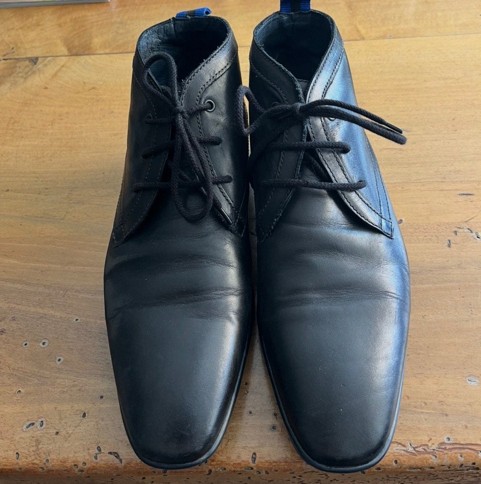 Mooie leren heren van Bommel schoenen mt 9, Ophalen, Zwart, Zo goed als nieuw, Veterschoenen