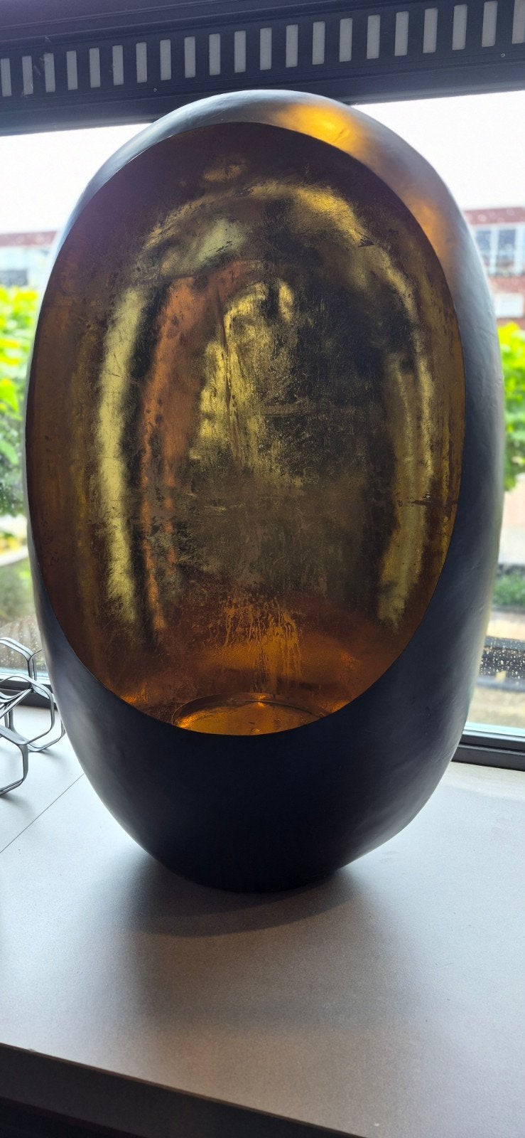 Xxl Egg Decoratie 92x58cm - Goud/Zwart, Ophalen, Gebruikt, Zwart