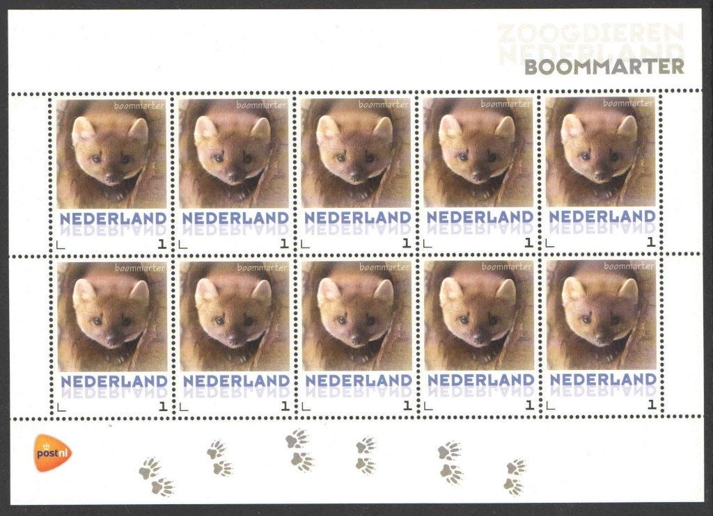 Postzegels Zoogdieren in Nederland: Boommarter, Ophalen of Verzenden, Na 1940, Postfris