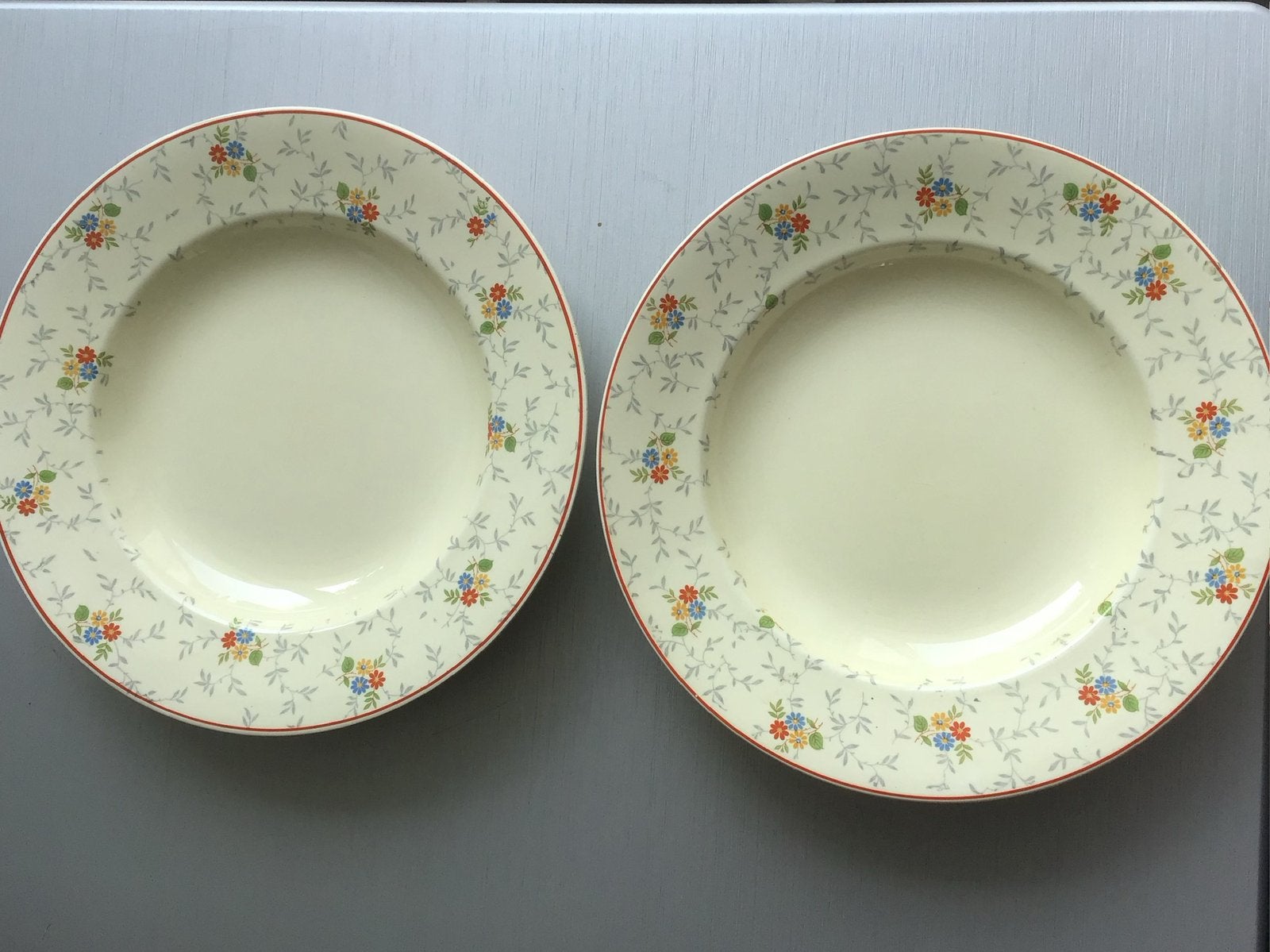 2x soepbord Societe Ceramique Mille Fleurs decor 2520 / 1942, Antiek en Kunst, Ophalen of Verzenden