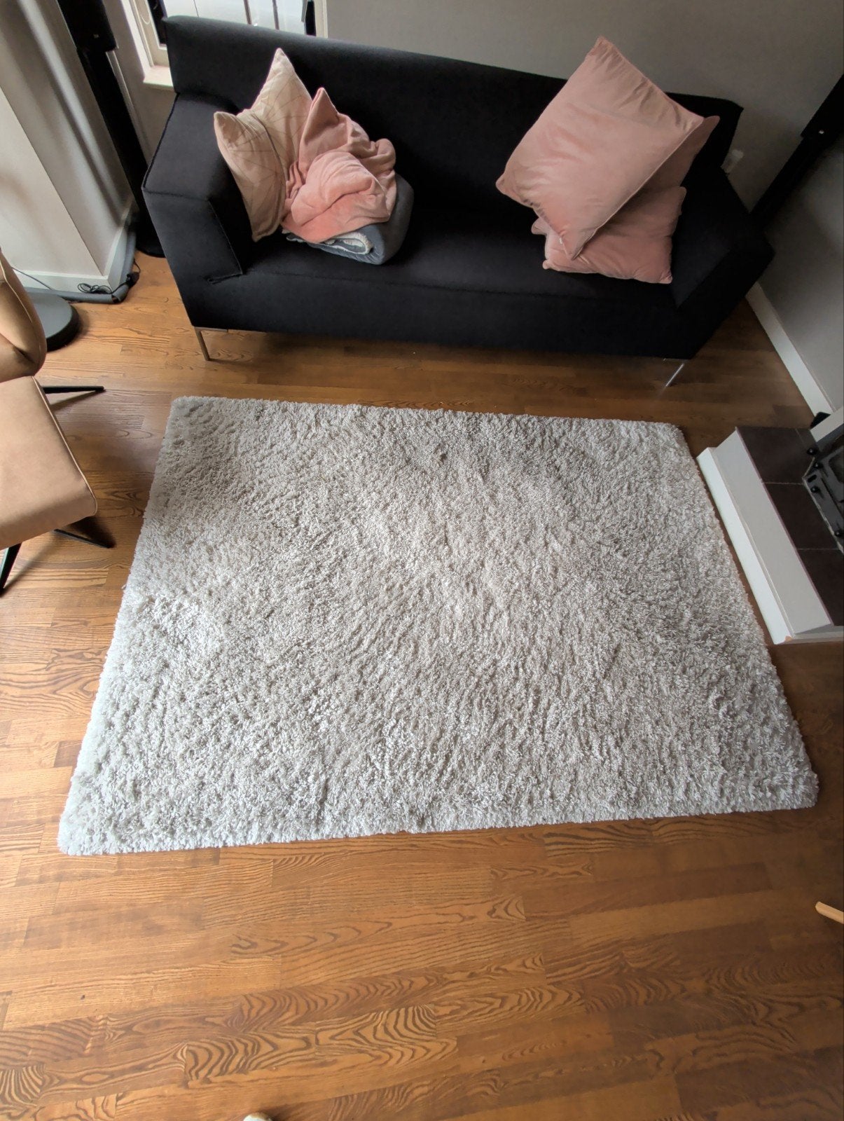 hoogpolig vloerkleed, Ophalen, Gebruikt, 100 tot 150 cm, Wit
