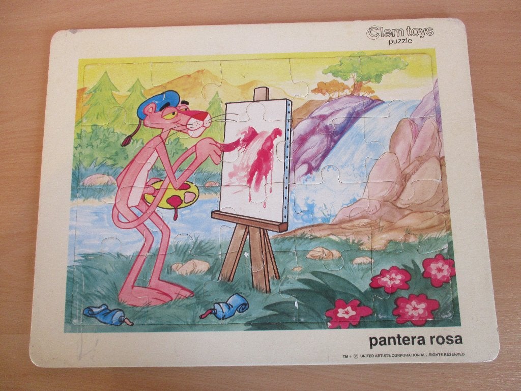 Kinderpuzzel - Clem Toys - Roze panter. Retro-Vintage, Ophalen of Verzenden, 10 tot 50 stukjes, Zo goed als nieuw, 4 tot 6 jaar