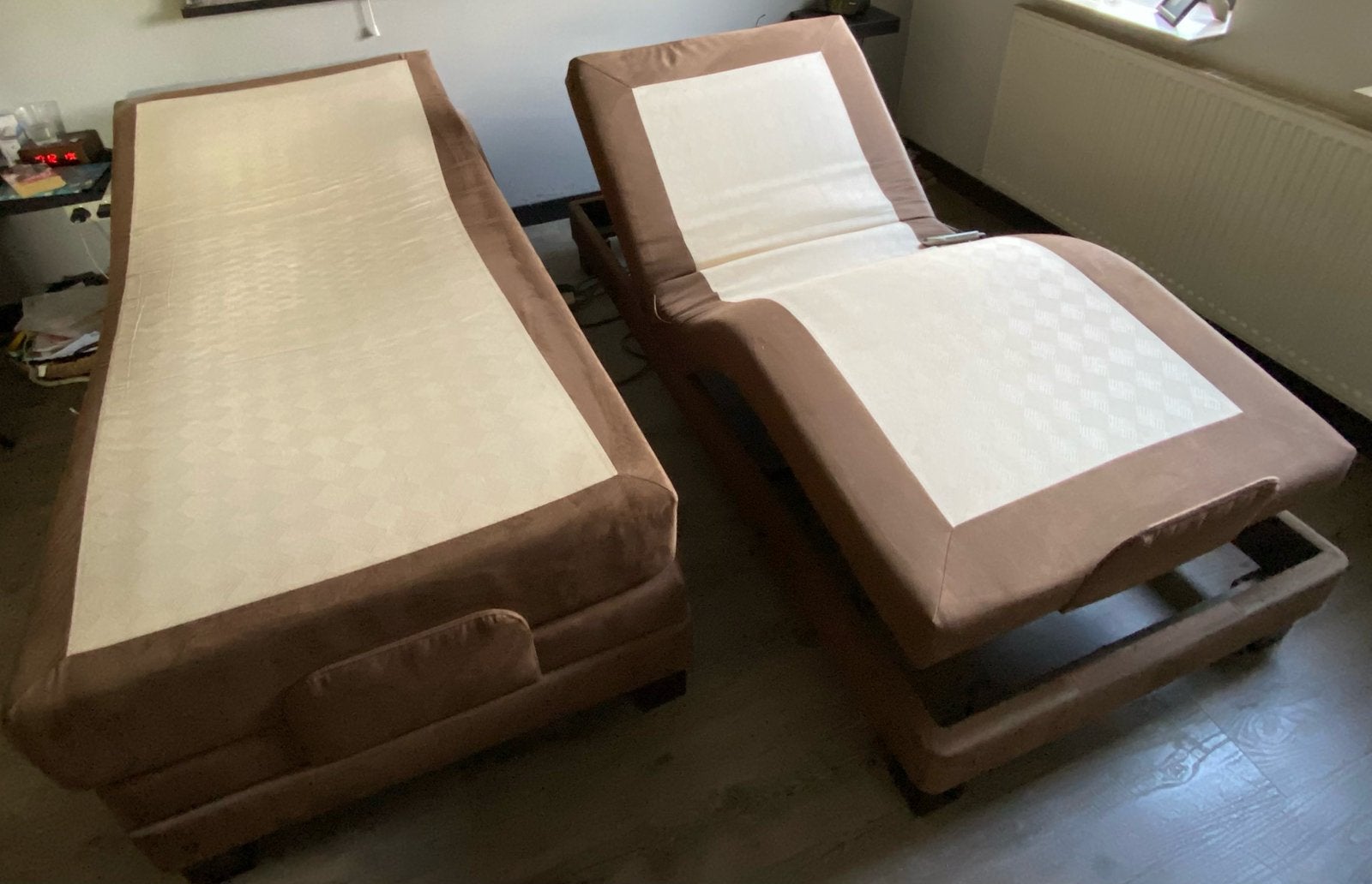 Gratis Boxspring, Ophalen, 90 cm, Bruin, Tweepersoons
