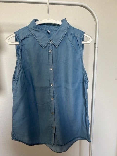 HEMA jeans blouse mouwloos (maat M), Maat 38/40 (M), Blauw, Nieuw, Ophalen of Verzenden