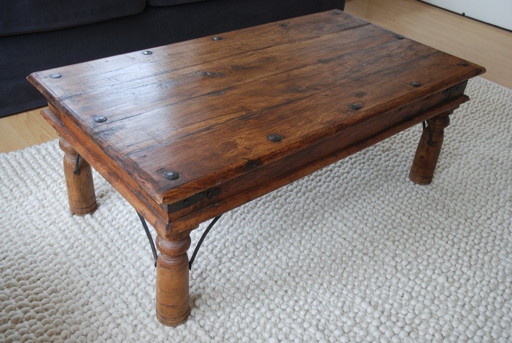 Koloniale salontafel van teakhout, Ophalen, Gebruikt, 100 tot 150 cm, Koloniaal, Ibiza