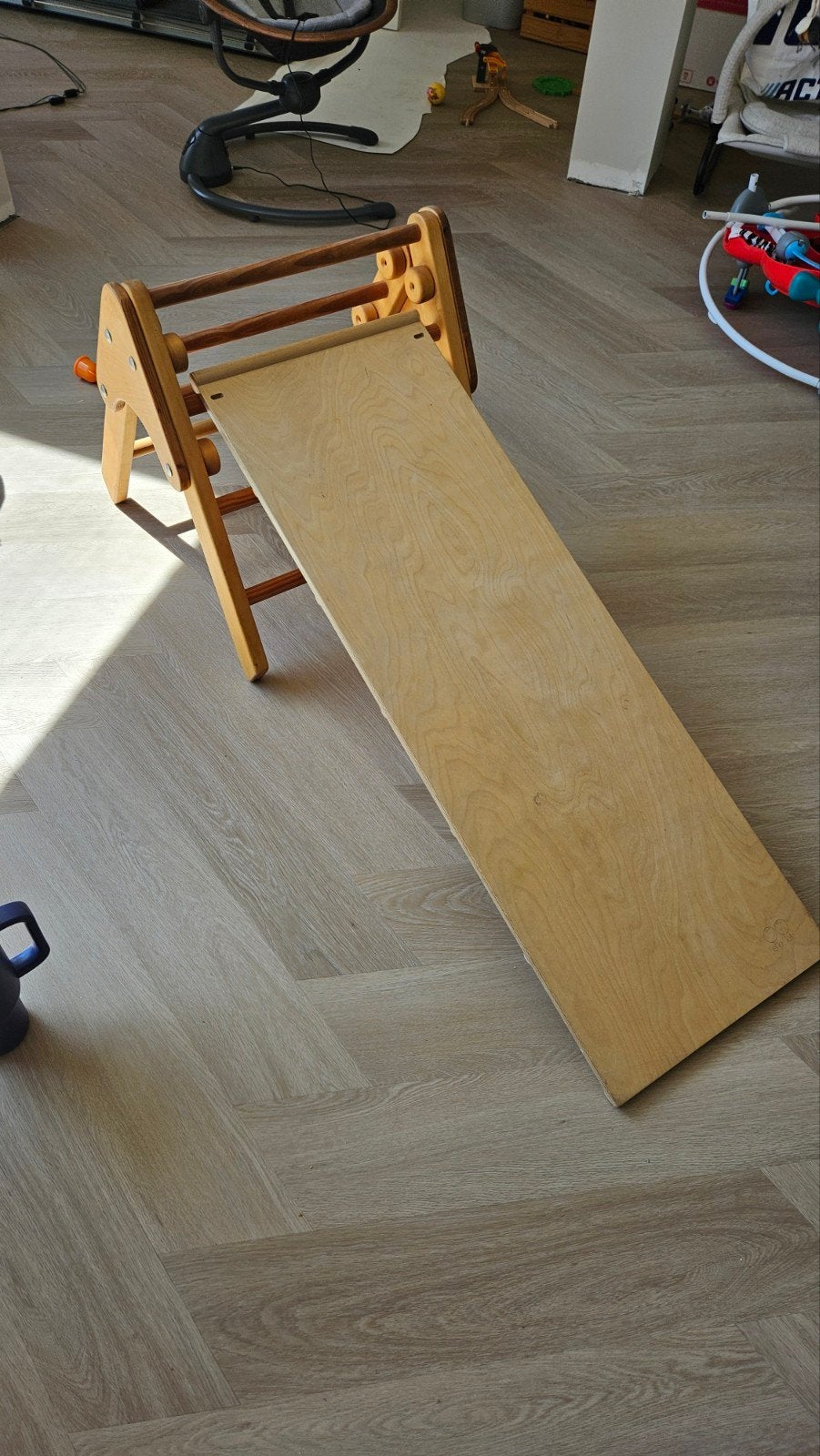 Houten Klimrek met Glijbaan voor Kinderen, Ophalen of Verzenden, Gebruikt, Klimwand