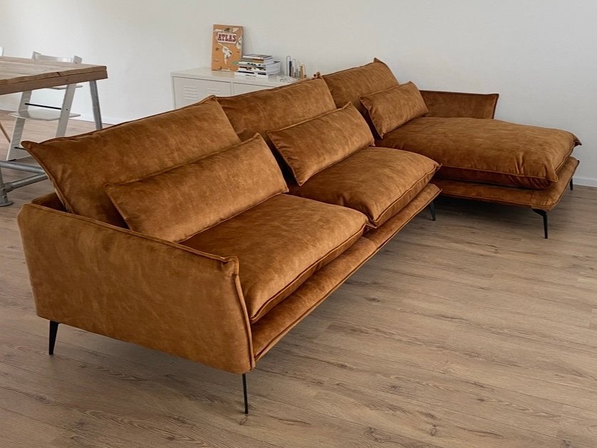 Loods 5 Hoekbak Sally vintage velvet - Adore Gold z.g.a.n., Ophalen, Zo goed als nieuw, Stof