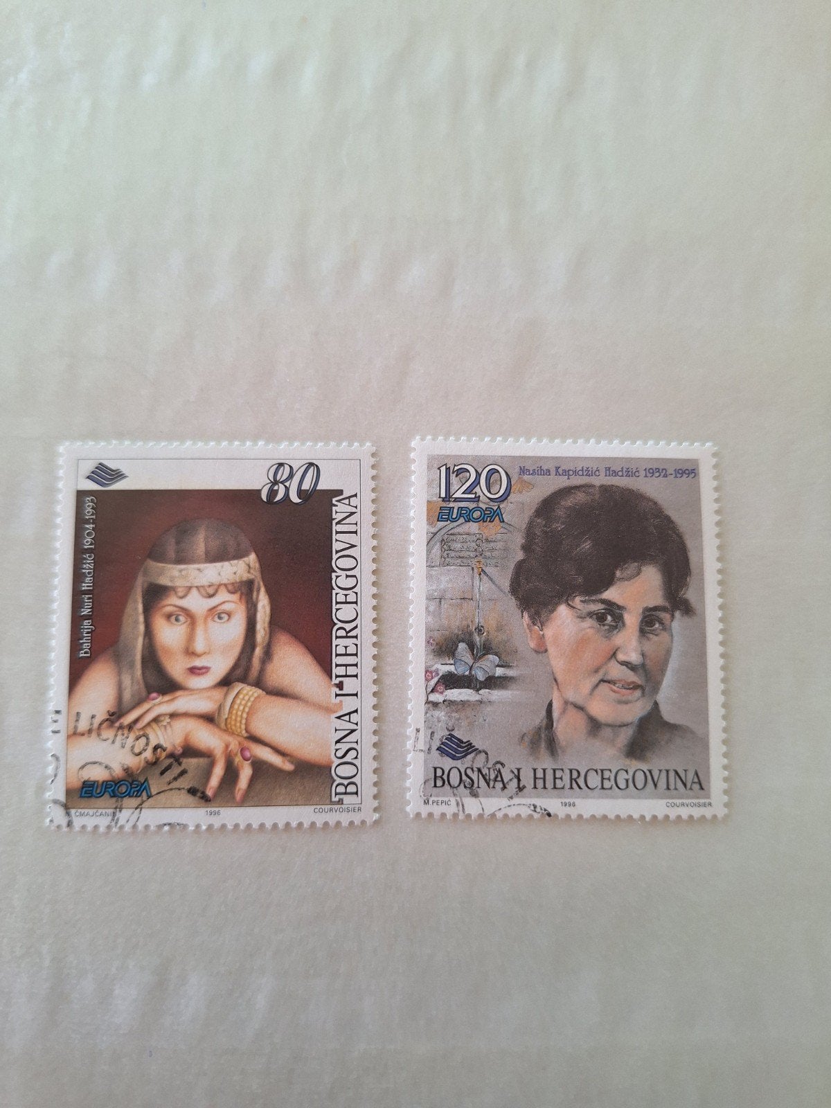 Bosnië en Herzegovina: mi. 45/46. Europazegels 1996. vrouwen, Verzenden, Overige landen, Gestempeld