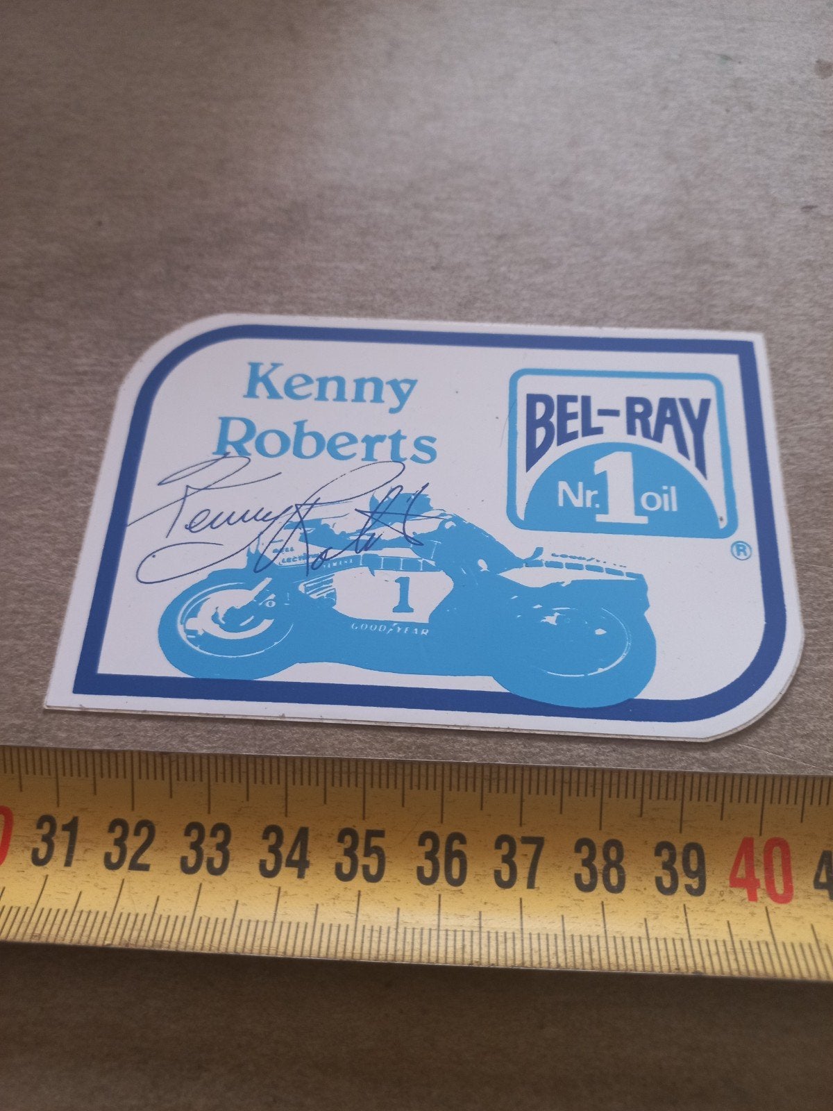 Vintage Kenny Roberts Bel-Ray sticker, Ophalen of Verzenden