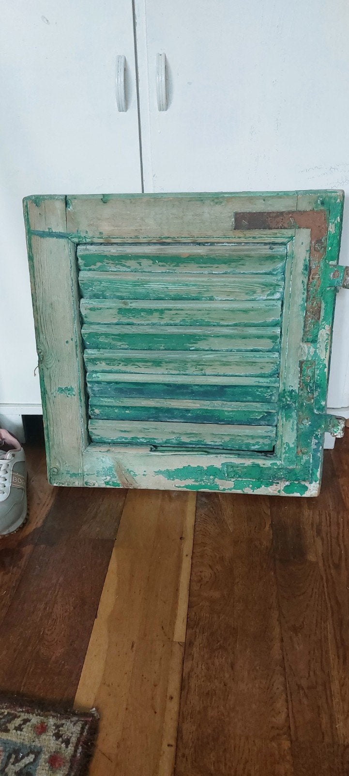 Antieke houten luik - Groen, decoratief, Ophalen