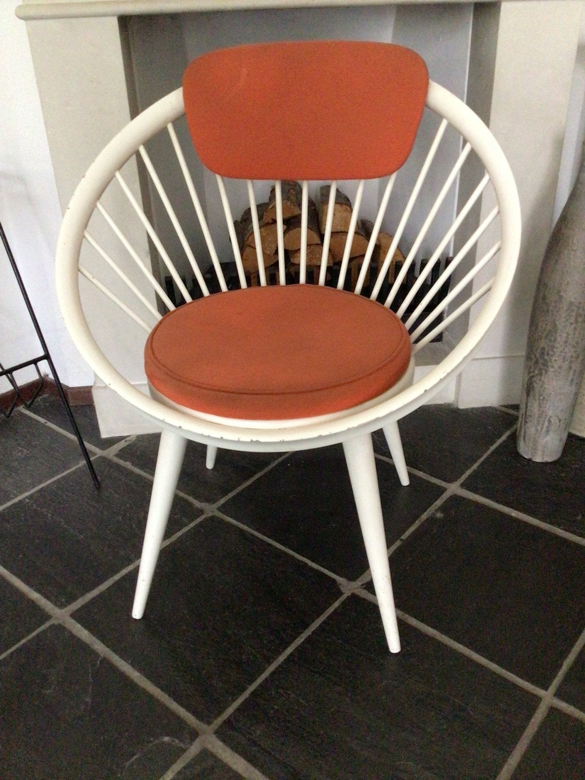 Vintage Cirkel stoel, Yngve Ekström, Ophalen, Gebruikt, Wit, Eén