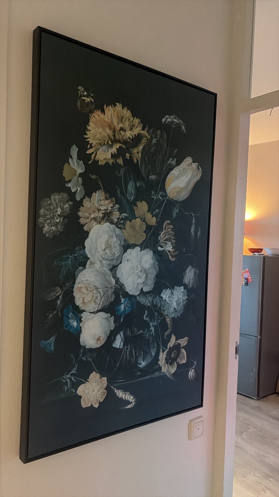 Mooi bloemenprint schilderij op hard materiaal, Huis en Inrichting, Ophalen, 75 – 100, 50 tot 75 cm, Print