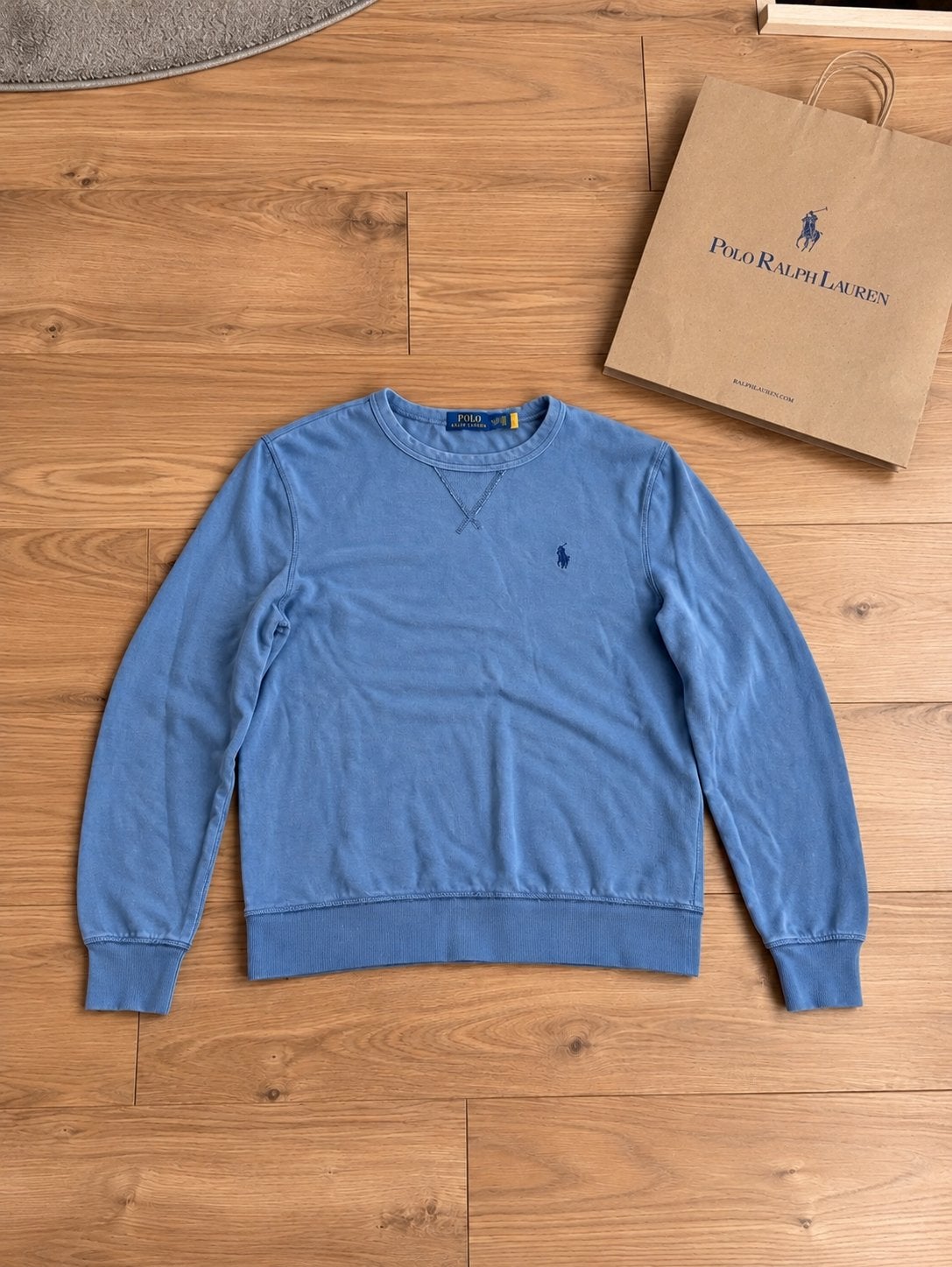 Polo Ralph Lauren Sweater Lichtblauw – Maat S – 100% Katoen, Verzenden, Zo goed als nieuw, Maat 46 (S) of kleiner, Blauw