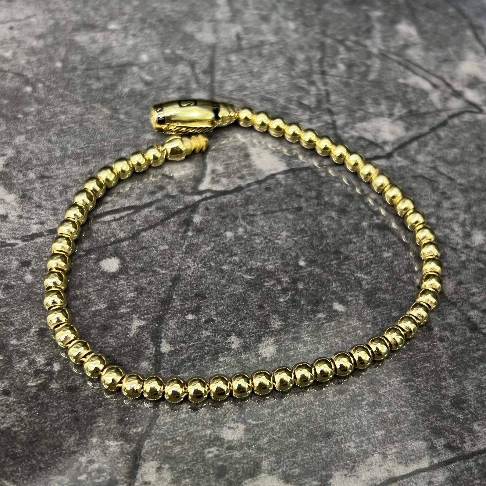 18 karaat gouden armband monaco schakel balletjes, Ophalen of Verzenden, Nieuw, Goud