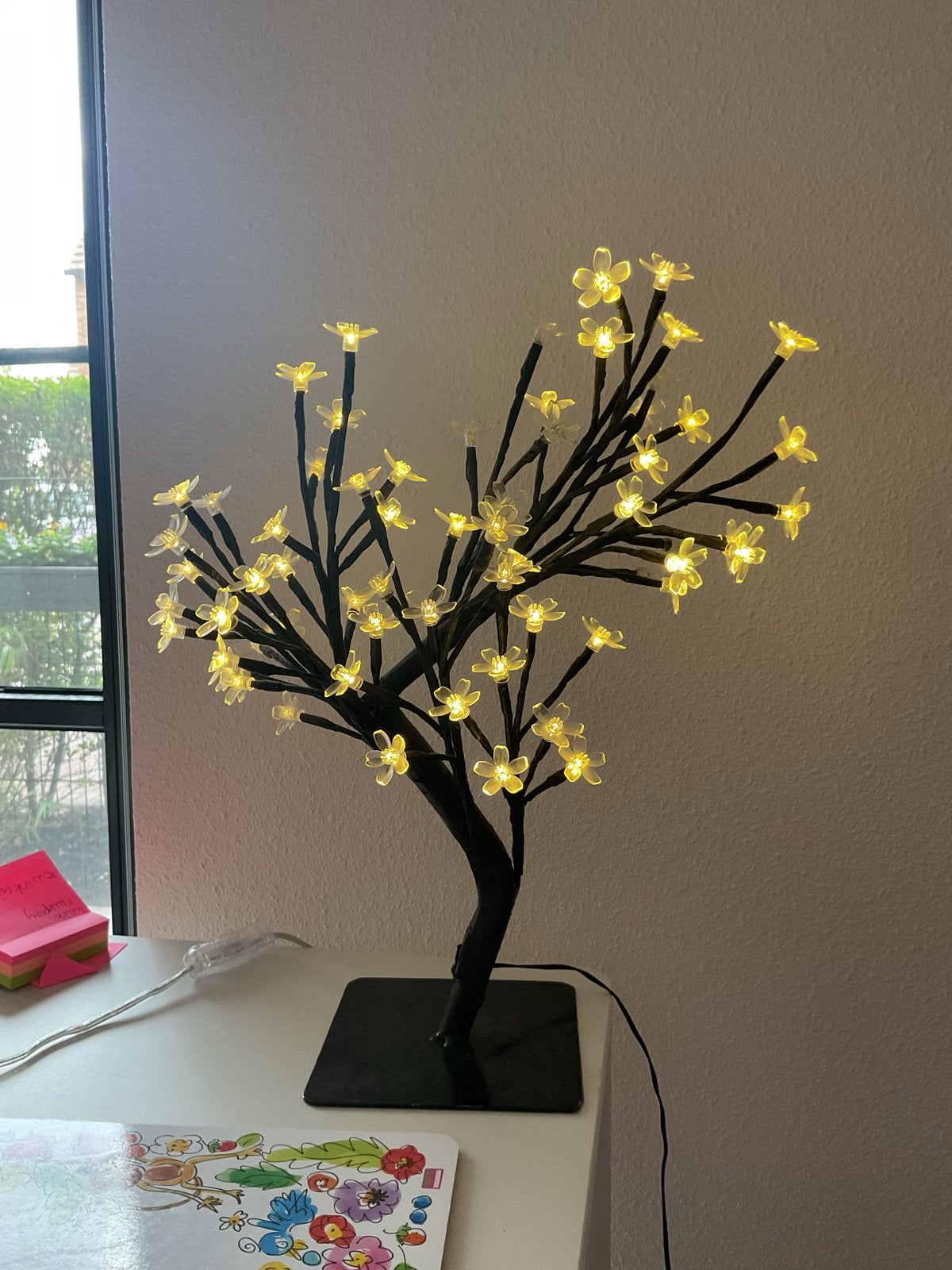 Bloesemboom Tafellamp- Zwart, Huis en Inrichting, Ophalen, Kunststof, LED verlichting, Zwart