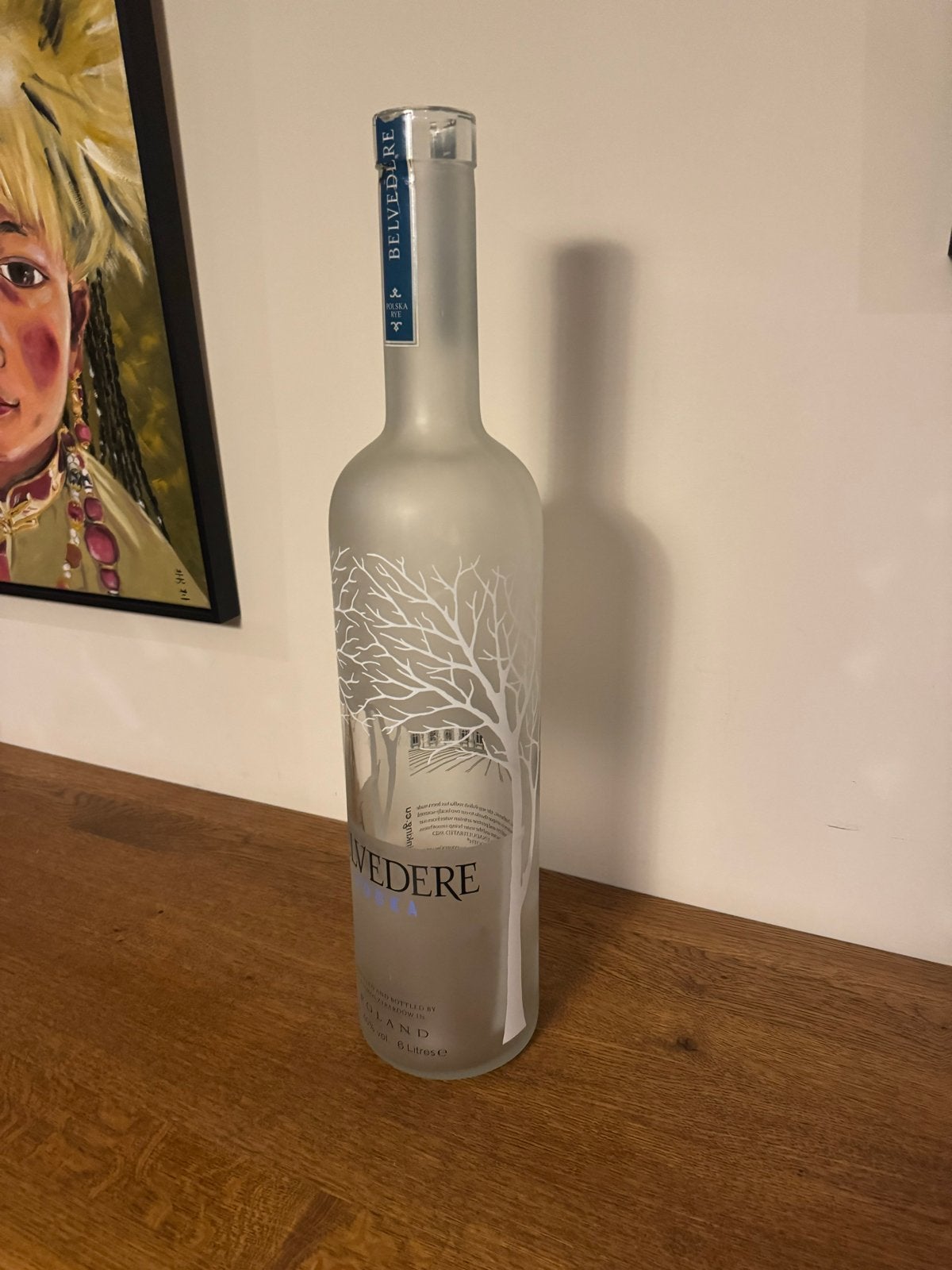 Lege Belvedere Vodka fles 6L, Ophalen, Gebruikt, Wit, Glas