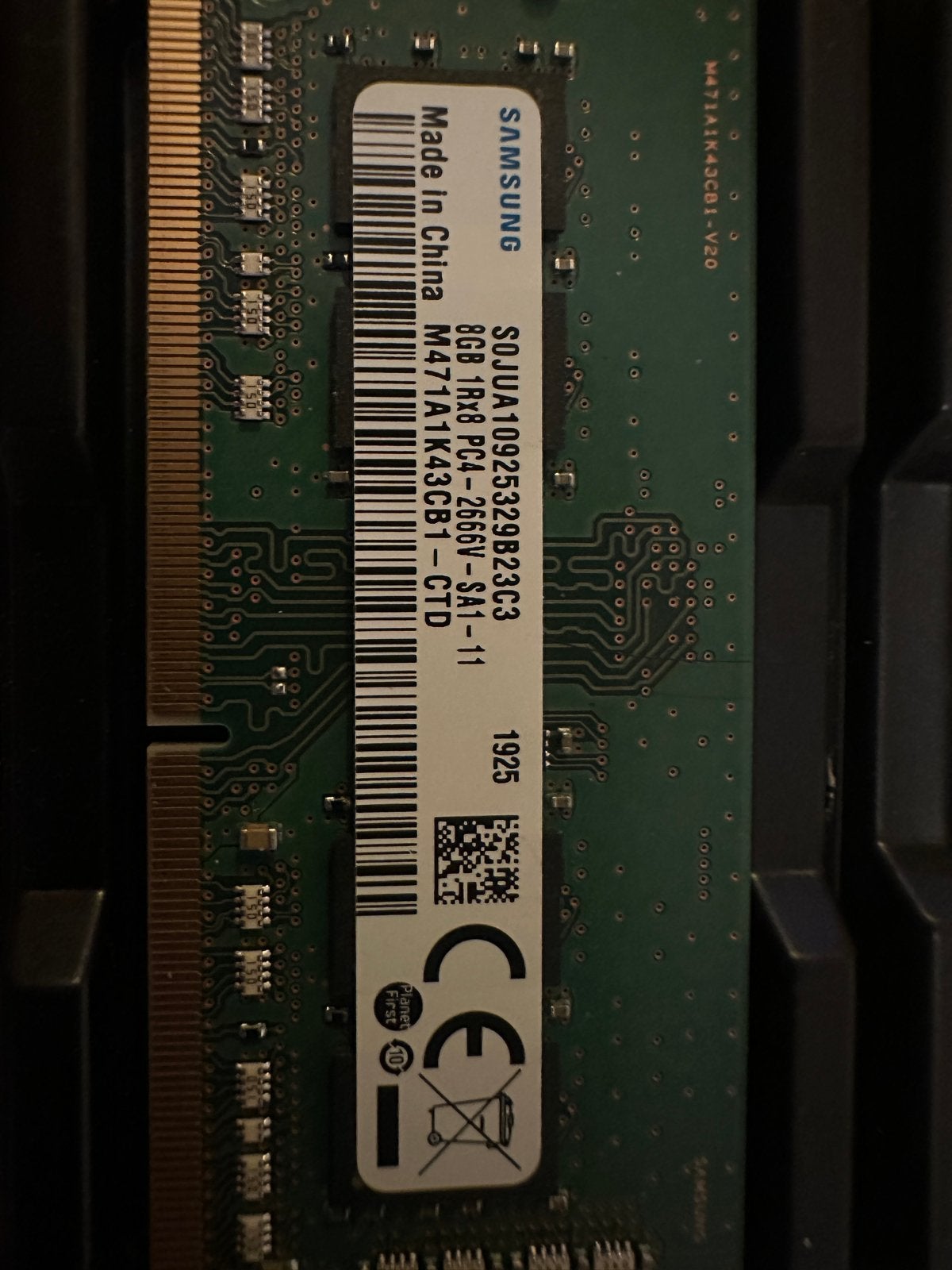 16gb 2x 8gb ser DDR4 RAM Geheugen 2666V Laptop, Computers en Software, RAM geheugen, Samsung, Gebruikt, Geen, Geen