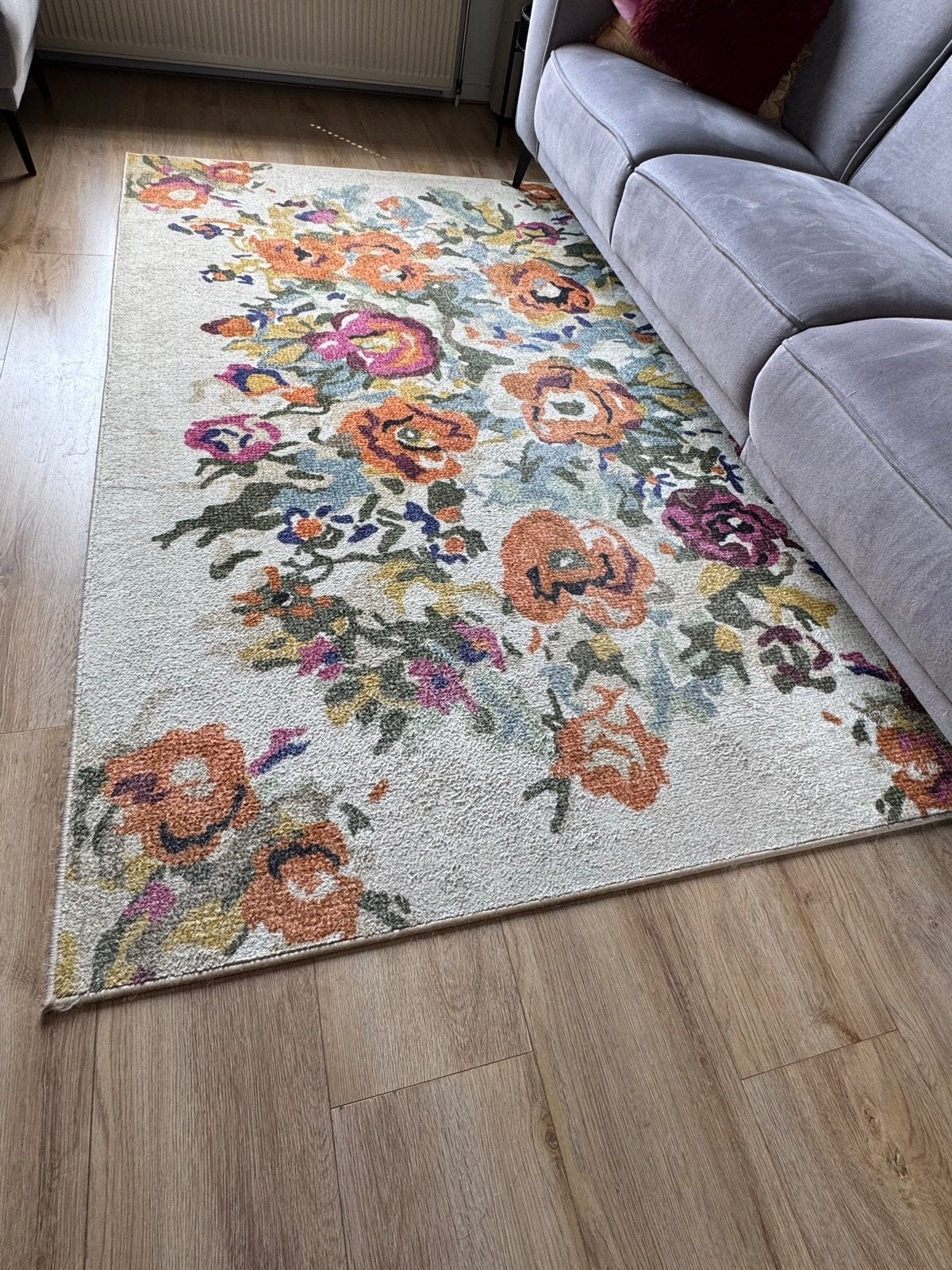 Vloerkleed Bloemen 160x230 cm Karwei, Wit, 150 tot 200 cm, 200 cm of meer, Ophalen of Verzenden