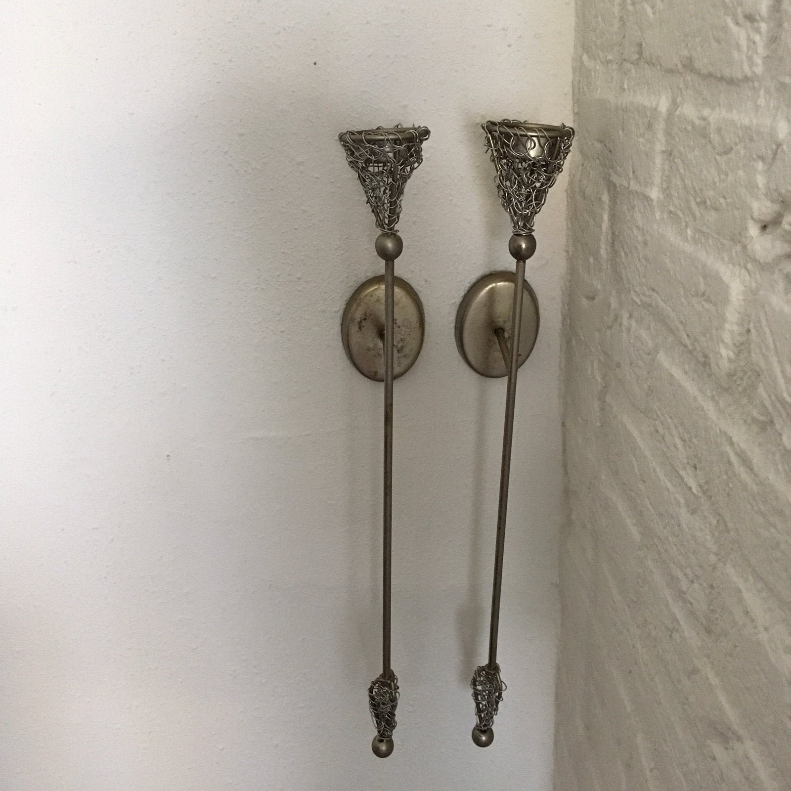 2 wand kandelaars, Ophalen, Zo goed als nieuw, Metaal