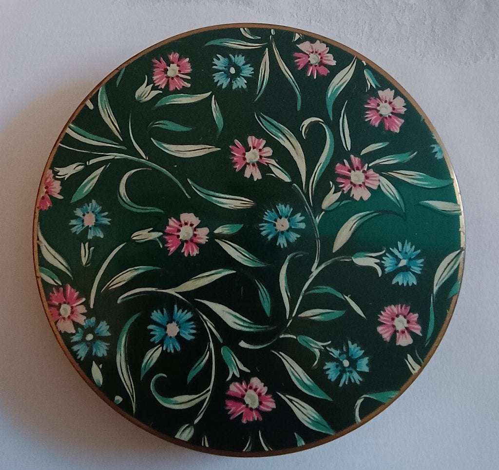 Antieke Stratton poederdoos groen met bloemen, Antiek en Kunst, Ophalen of Verzenden