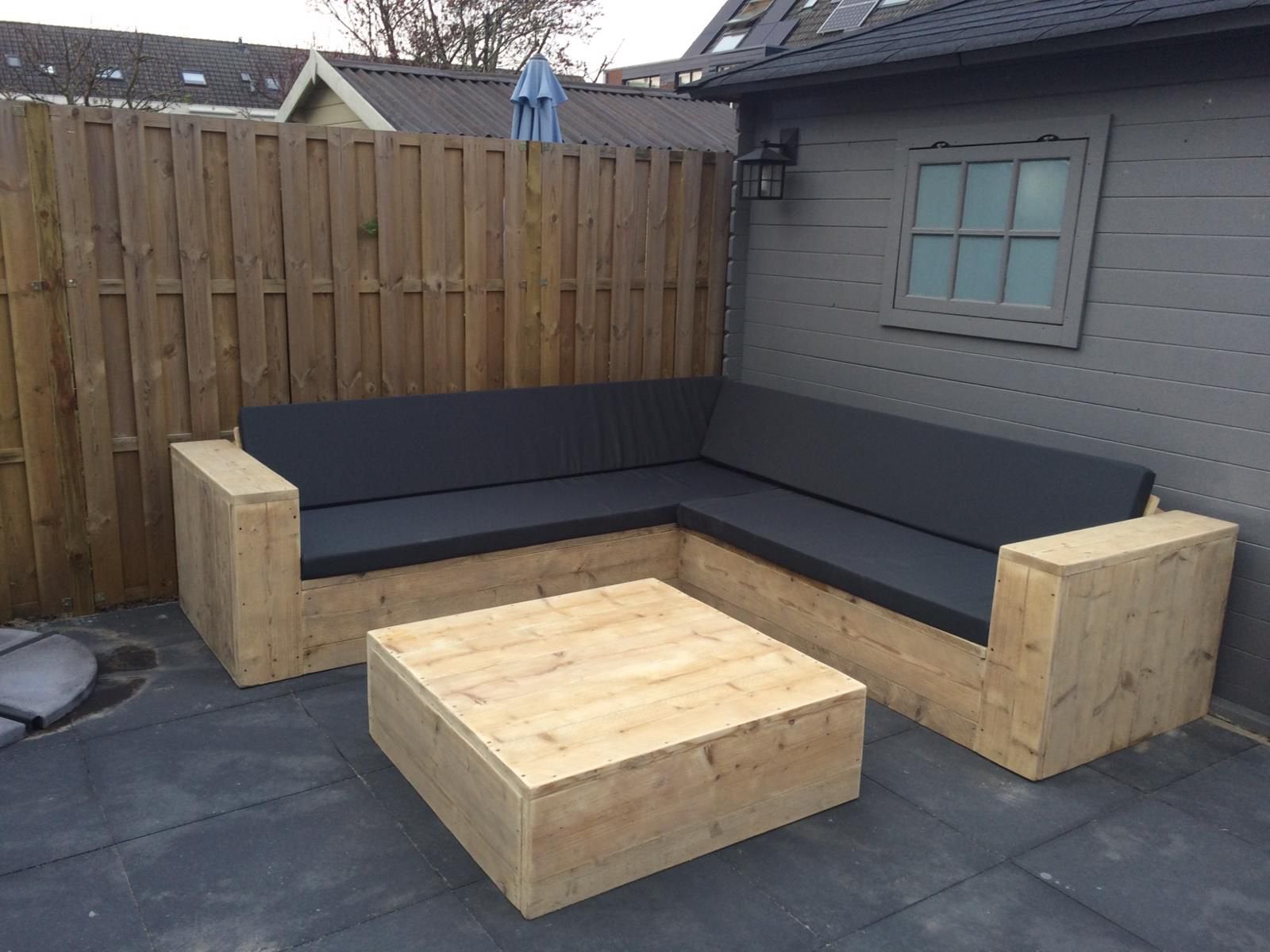 Steigerhout hoekbanken gratis levering, Ophalen of Verzenden, Nieuw, Hout