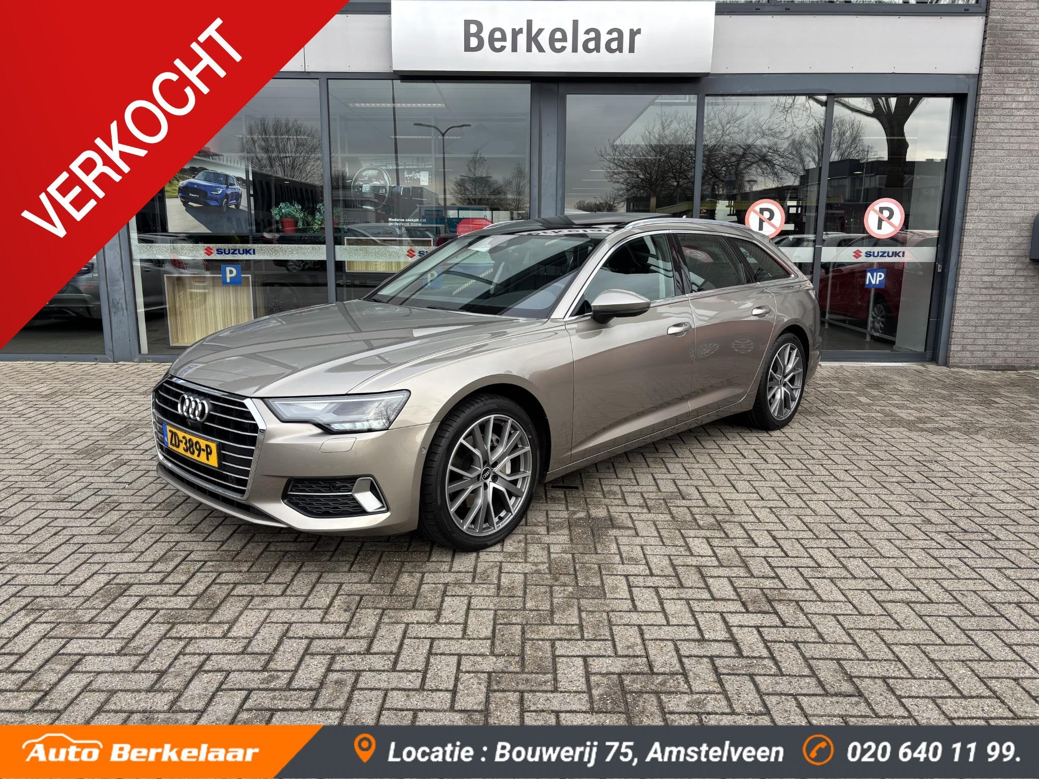 Audi A6 Avant 45 TFSI Sport Pro Line S | Panorama dak | lede, Auto's, Audi, Gebruikt, 4 cilinders, Leder en Stof, Beige