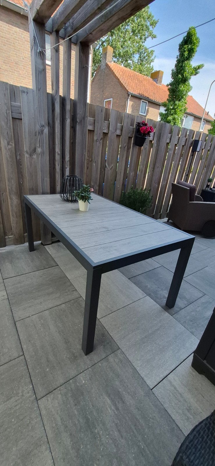 aluminium tuintafel met keramisch blad, Ophalen, Rechthoekig, Aluminium