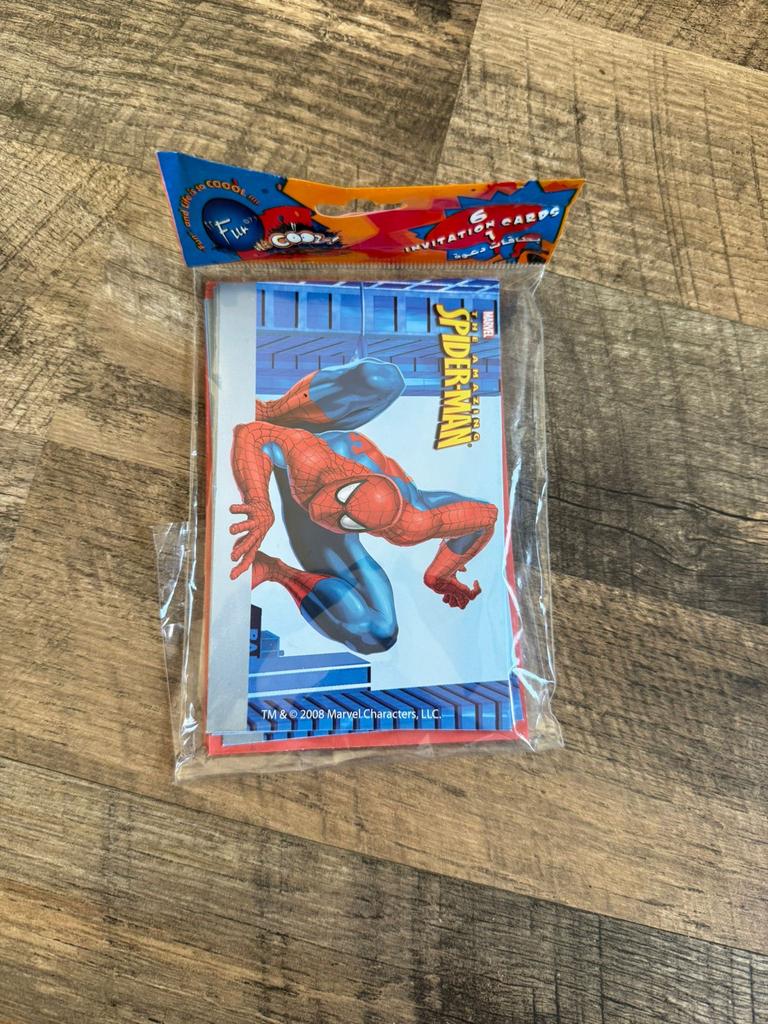 Spiderman Uitnodigingskaarten - 6 stuks, Ophalen of Verzenden, Nieuw, Feestartikel, Verjaardag